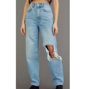 BDG High-Waisted Baggy Jean Ripped Light Wash - Size 32
